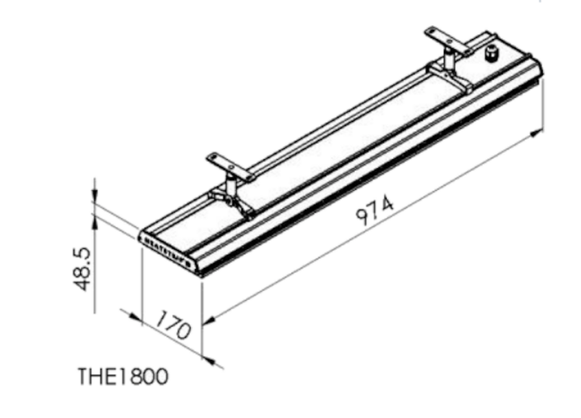 the1800eu-afmetingen THE1800EU - 1800 Watt Elegance Elektrische terrasverwarming