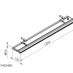THE2400EU-afmetingen-heatstrip-elegance-www.terrasverwarmer.com© THE2400EU - 2400 Watt Elegance Elektrische terrasverwarming